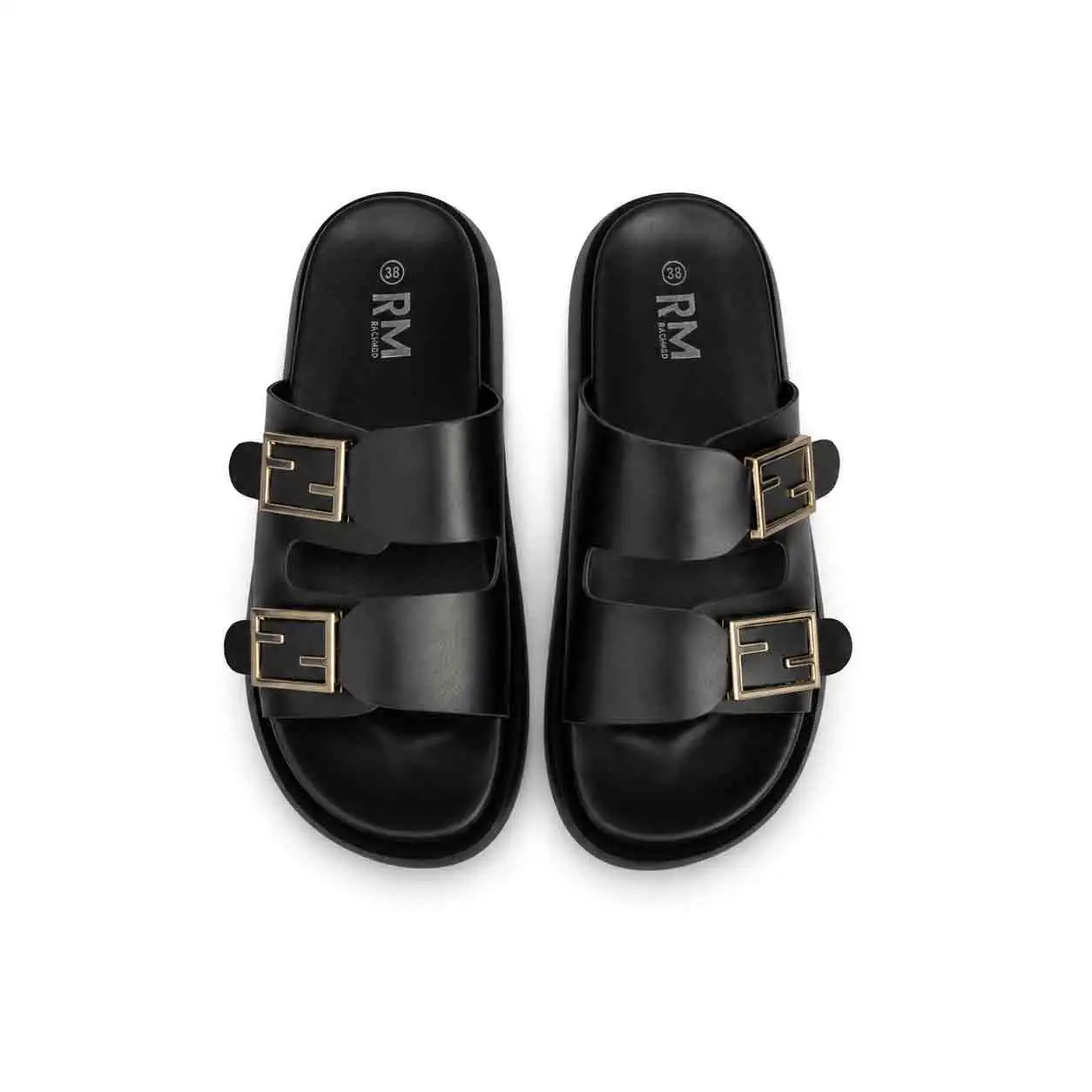 Sandale Compense pour femme 8099 noir miniature